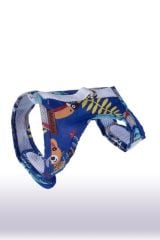 Desenli Göğüs Tasma Seti Mavi