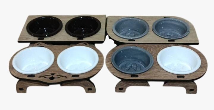 İKİLİ KÜÇÜK SERAMİK MAMA KABI