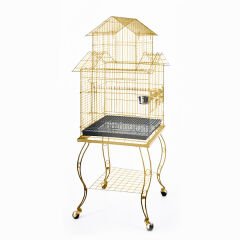 Sehpalı Papağan Kafesi Gold (51 x 51 x 139)