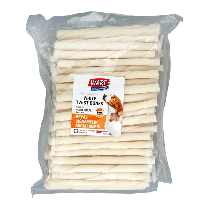 Warf Beyaz Burgu Kemik - 100 Lü - 12Cm
